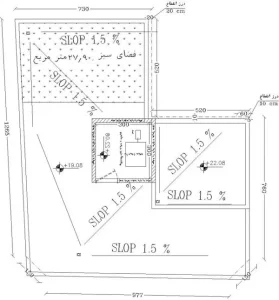 نمونه پلان شیب بندی بام